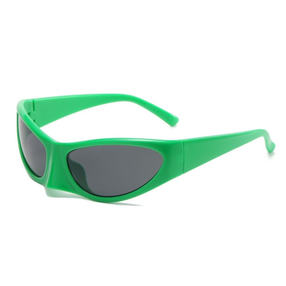 Women Men‎ Sunglasses Fashion Green Frame Shield Retro Running Fishing Party New